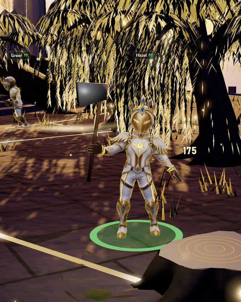 An adventurer in the full Everdawnweave set with the Everdawn longbow